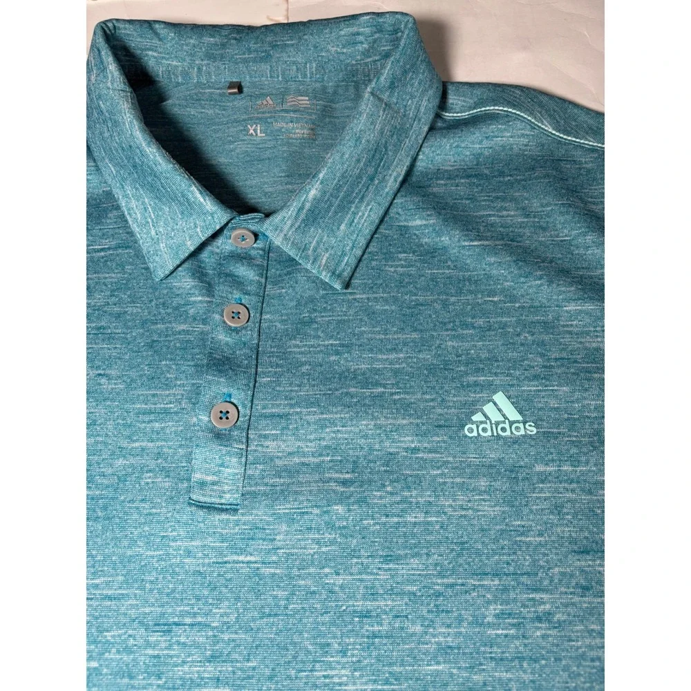 Adidas Golf Men's XL Teal Heather Performance Polo Shirt Short Sleeve